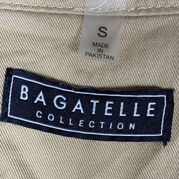 Anthropologie Bagatelle Sz S Cropped Utility Jacket Khaki Pockets Drawstring - Picture 8 of 13